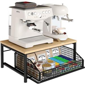 Coffee Pod Drawer, Counter Coffee Bar Organizer for Home Kitchen,Black