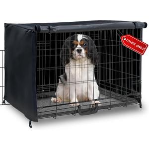Dog Crate Cover 30in Waterproof Pet Kennel Cover for Outdoor/Indoor Protection, Durable Windproof Crate Cover Universal Fit for Wire Dog Crate (30''L*19''W*20''H-Black)