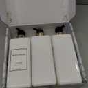 Shampoo and Conditioner Dispenser - Modern Gold Design Large 27oz Shower Soap Dispenser Set of 3, Refillable Empty Plastic Pump Bottles for Bathroom, 6 Waterproof Labels Included, Black