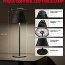 Honeywell M1 Cordless Small Table Lamp Rechargeable, 5200mAh Battery Operated LED Table Lamp, 4 Color 9RGB Stepless Dimmable Touch Control Night Light for Bedroom Restaurant Bedside (1, Black)