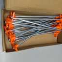 Cheardia 20 Pack Tent Stakes Heavy Duty, 9.75 Inch Yard Stakes Non-Rust Metal Tent Pegs Ground Stakes Tent Spikes for Camping Patio, Garden, Canopies, Grassland, Outdoor, Orange