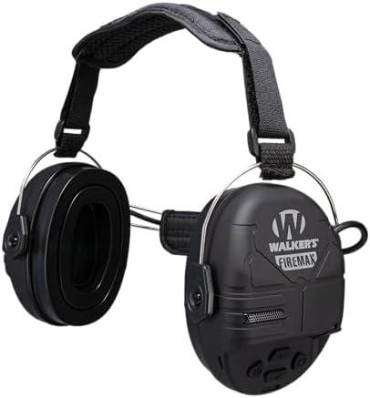  Walker's Rechargeable Lightweight Shooting Hunting Range Electronic Slim Low Profile Hearing Protection FireMax Behind The Neck Earmuffs 