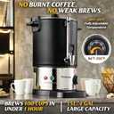 100 Cup Commercial Coffee Urn - Double-Wall Stainless Steel Large Coffee Percolator Dispenser, Quick Brew & Keep Hot, 100 Cup Coffee Maker for Events, Catering, Parties, Also for Tea, Water, Beverages