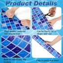 Drydiet Pool Step Mat Above Ground Ladder Mat, Swimming Protective Nonslip Step Pad with Texture, Pool Essentials Accessories for Floor Liners and Stairs, Blue Square Pattern(36 x 36 Inch)