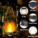 Jyoiat Solar Lanterns Outdoor Waterproof - 2 Pack Hanging everflame Solar Lantern with Dual Charging Modes of Solar & USB for Garden Yard Patio Decorative Gifts (Warm White - 2 Pack)