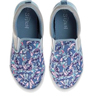 Disney Lilo and Stitch Lowtop Sneakers - Stitch Low Top Shoes Slipon Closure Cushioned Lightweight (Size 7)