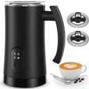 Electric Milk Frother, 4 in 1 Milk Steamer,11.8oz/350ml Automatic Warm and Cold Foam Maker for Coffee,Latte, Cappuccino, Macchiato, Hot Chocolate, Matte Black