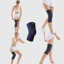 The Innovative Knee Support with Patella Gel Pad & Spring Stabilizers Non-Slip Knee Sleeve for Men & Women, Perfect for Arthritis, Meniscus Tear, ACL, Joint Pain Relief & Sports Recovery (Black Blue, M)