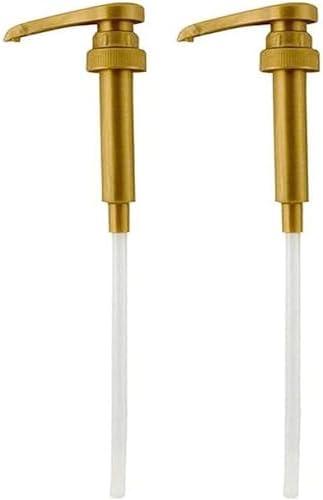 Syrup Pump Compatible with Torani, DaVinci and Skinny (Set of 2) - fits bottles (25.4 oz-750ml) (Gold)