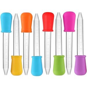 5ml Liquid Droppers Medicine Silicone and Plastic Pipettes Eye Dropper with Bulb Tip for Kids Candy Molds (8 Pack