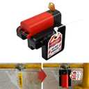 Adjustable Ball Valve Lockout Device - OSHA Compliant Heavy-Duty Nylon Lock for 1/4''-2-1/2'' Pipes/Valves, Weatherproof Outdoor & Industrial Use, Red