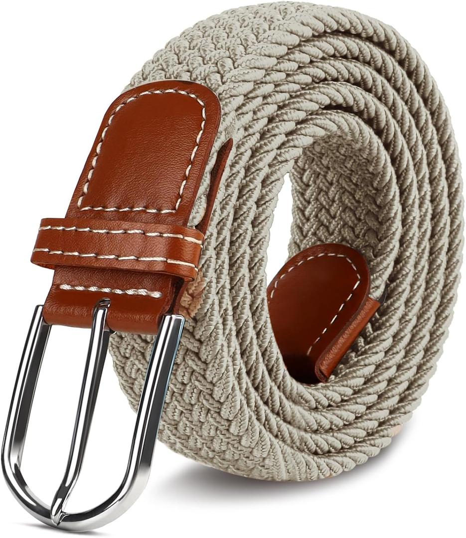 Multicolored Woven Stretch Belt for Men and Women, Braided Elastic Golf Belts Jeans Casual Pants Sport Belt