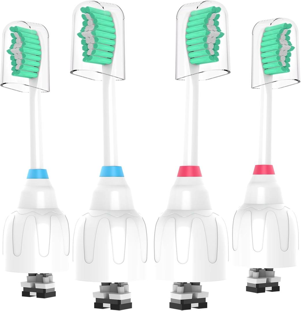 Replacement Toothbrush Heads for Philips Sonicare E Series, Compatible with Sonicare Essence Elite Advance CleanCare Screw-on Electric Toothbrush HX7022/66 HX7023/64, HX7023/30, 4 Pack