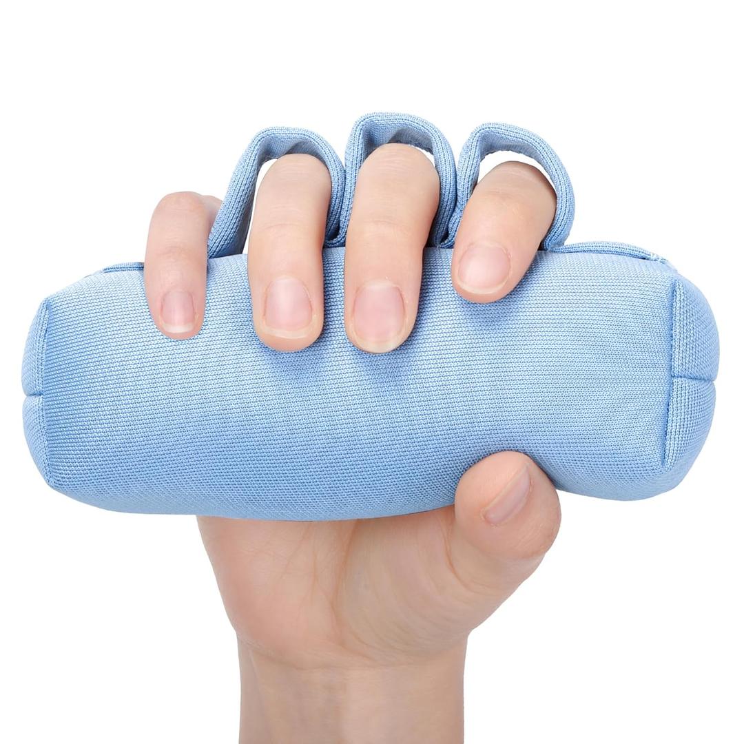 NIdreamCE Palm Protector for Hand Contracture with Separators, Palm Grip Cushions for Finger Contracture Prevention for Stroke, Parkinson Dementia, Arthritis, Hand Grip Strengthener, Blue