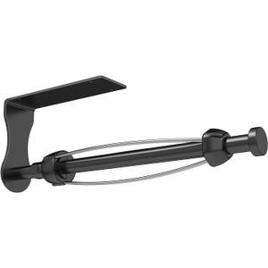 SetSail Paper Towel Holder, Single Hand Operable Paper Towel Holder Under Cabinet with Adjustable Damper, Easy Tear, Wall Mount, Self-Adhesive or Drilled for Kitchen Bathroom, Black (1 pack)