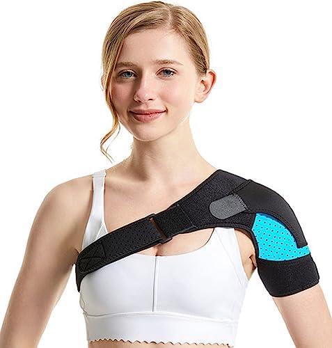 Shoulder Brace for Men and Women, Reusable Shoulder Ice Pack Wrap Adjustable Shoulder Strap Sling Compression Sleeve Stability Support for Arms Tendonitis, Dislocation, Left and Right Rotator Cuff Arm Joint Pain Relief- Hot/Cold Therapy Cool Gel Wrap Shoulder Brace for Men and Women, Reusable Shoulder Ice Pack Wrap Adjustable Shoulder Strap Sling Compression Sleeve Stability Support for Arms Tendonitis, Dislocation, Left and Right Rotator Cuff Arm Joint Pain Relief- Hot/Cold Therapy Cool Gel Wrap