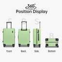 Hulsin Carry on Luggage 22x14x9 Airline Approved, 20 Inch Carry-on Suitcase, Hard Shell Luggage with Spinner Wheels, Hardside Small Rolling Suitcase with TSA Lock for Travel (Green, 20 Inch)
