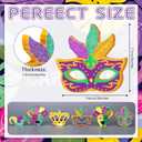 Youyole 6 Pieces Mardi Gras Wooden Table Decorations Carnival Glitter Wood Tiered Tray Decor Rustic Mardi Gras Decorations for Office Desk Farmhouse Home Kitchen Tray Decor Shelves Table Centerpiece