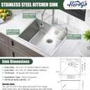 25x22Inch Drop In Kitchen Bar Sink, Herogo Stainless Steel Handmade 10'' Deep Topmount Single Bowl Kitchen Workstaion Rv Sink Basin for Laundry Room Utility with Accessories