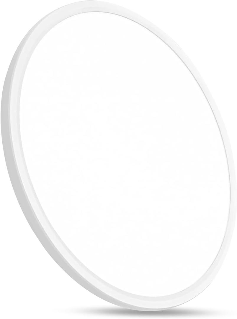 24 Inch Led Ceiling Light Flush Mount, 50W, 5480LM, 3000K/4000K/6000K CCT Selectable Super Slim White LED Ceiling Light, Close to Ceiling Round Flat Panel Light for Hallway, Bedroom, Kitchen, ect