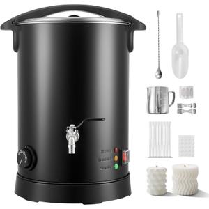 VEVOR 20Lbs Wax Melter for Candle Making, Fast and Even Heating, with Easy Pour Spout and Temperature Control, Hourglass Base for Non-Stick Smooth Flow, Wax Melting Pot for Making Candles Soaps, Large
