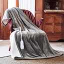 Heated Blanket 50''x60''-Soft and Comfortable Electric Throw,5 Heat Settings and 3H Auto Shut-Off Heating Blanket ETL&FCC Certification Machine Washable (Light Grey)