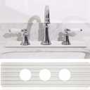 3 Hole White Faucet Mat for Kitchen Sink Bathroom 16.1" x 5" Kitchen Faucet Absorbent Mat Diatomite Splash Guard Quick Drying Stone Drip Catcher Hole 2.24" Holes Spaced About 1.77 "