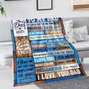 Dad Birthday Gift Birthday Gifts for Dad from Daughter Son Best Dad Gifts Soft Throw Blanket for Bedding Sofa (Dad Gifts, 50 x 58 Inch)