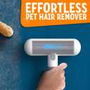 2 x Triton Travel Pet Hair Removal Tool w/Fur Trapping Compartment and Detachable Handle, 60% Smaller Storage Size, Reusable Shedding Roller, Cat and Dog Hair Remover for Furniture, Couch (Gray/White)