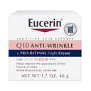 Eucerin Q10 Anti-Wrinkle Night Cream + Pro-Retinol, Facial Cream for Sensitive Skin, 1.7 Oz Jar