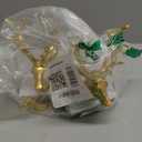 Komiikka Christmas Stocking Holders for Mantle Set of 2, Reindeer Metal Mantel Stockings Hangers Hooks for Xmas Shelf Fireplace Toppers Decorations (Chrome Gold)