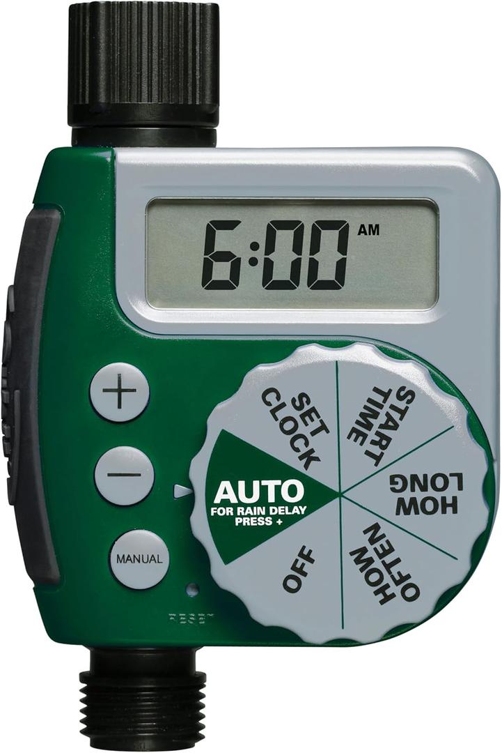 Orbit Programmable Digital Hose Watering Timer - 1 Outlet - Battery Powered - with LCD Screen - Built-in Rain Delay - Water-Resistant 