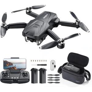 Holyton GPS Drone With Camera For Adults 4K,HT50 Quadcopter With Auto Return, Under 249g, FOV 120, 5GHz Transmission, 2 Batteries 50-Min Flight Time, Follow Me, Foldable Drone, For Beginners