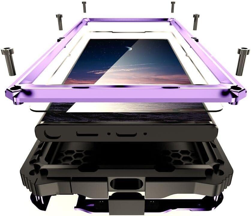Lunivop for Samsung Galaxy S25 Ultra Case Heavy Duty Metal Phone case para Built-in Screen Lens Protection Protective dust Proof Military Grade Rugged [The Fingerprints Don't Work] Purple