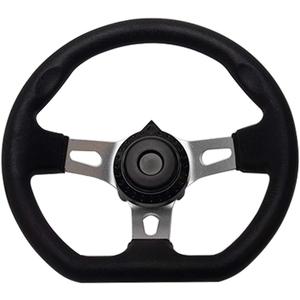 Off-Road Kart Steering Wheel 270mm 3 Spokes Vehicle PU Foam Interior Steering Wheel For Go Kart (black)