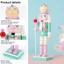 10" Christmas Decorations Nutcracker Ornaments,Traditional Wooden Nutcracker Figures Soldier,Festive Collectible Christmas Nutcracker Doll Gift forTable Desktop Fireplace(Green)