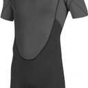 O'Neill Men's Reactor-2 2mm Back Zip, Short Sleeve, Spring Wetsuit (Large, Black/Graphite)
