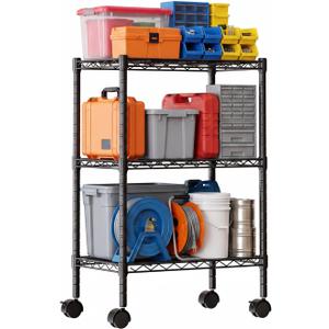 DUMOS 3-Tier Metal Storage Shelves, Shelving Unit, Storage Rack, 23" W
