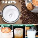 Huogary Milk Frother, Milk Frother and Steamer for Milk Foam & Hot Milk(4.5oz/10.5oz), Electric Milk Frother and Warmer for Homemade Latte, Cappuccinos, Macchiato, 120V, White