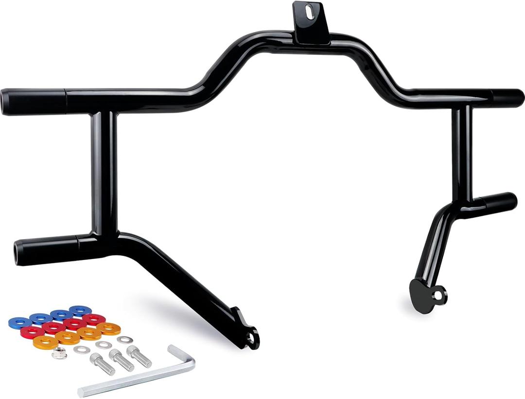 Engine Guard Flat Out Crash Bar for Harley Touring Street Glide Road King Electra Glide Ultra Limited 2009-2024 (Gloss Black)