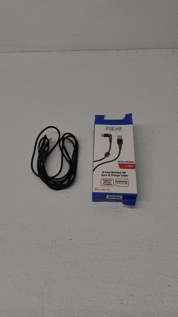 ZGEAR 8 Foot Braided 90° Sync & Charge Cable