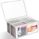 CD Storage Box, Stackable Clear Plastic CD Organizer