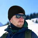 2 x ZOORON 1&2 Unisex Thick Knitted Beanie for Men Women Cuffed Plain Hat Winter Slouchy Ski Beanies (Black/Milk White)