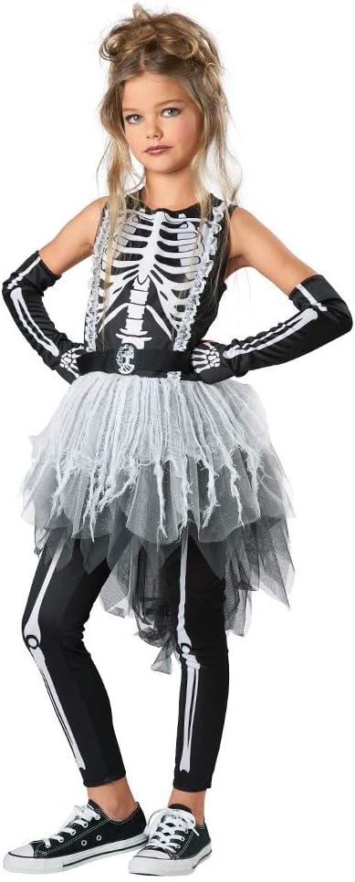 Seasons Halloween Girls Ghostly Skeleton Costume (L(10-12))