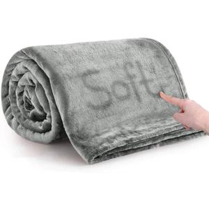 Fleece Blanket 5 Pack - Super Soft Fuzzy Light Grey Throw Blanket for Couch and Sofa - Lightweight Luxury 400 GSM Microfiber Bed Blankets and Throws, 50 x 60 Inches (Throw/Travel)