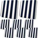 Newwiee 8pcs Patio Stretch Cushion Covers Stripe Outdoor Cushion Covers Replacement Patio Furniture Couch Slipcover Sofa Chair Seat, Thin Fabric Breathable Soft Flexibility Protector(Navy Blue) |  7.09"D x 7.09"W x 4.92"H