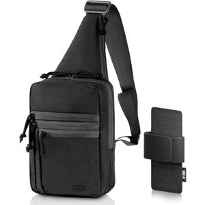 M-Tac CCW Sling Bag for Men & Women - EDC Shoulder Bag Tactical - Crossbody Concealed Carry Bag - Men's Chest Pack (Black Regular)
