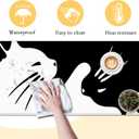 Cute Black and White Cats Desk Mat,Large Gaming Mouse Pad,Non-Slip Rubber Base Mousepad with Stitched Edges,Waterproof Mouse Mat Desk Pad for Work, Game, Office (31.5x15.7 in)