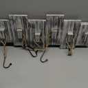 MyGift 6 Hook Wall Mounted Torched Wood Entryway Coat and Hat Rack, Decorative Nautical Style Rustic Rope Metal Hanging Storage Hooks on Offset Wooden Planks