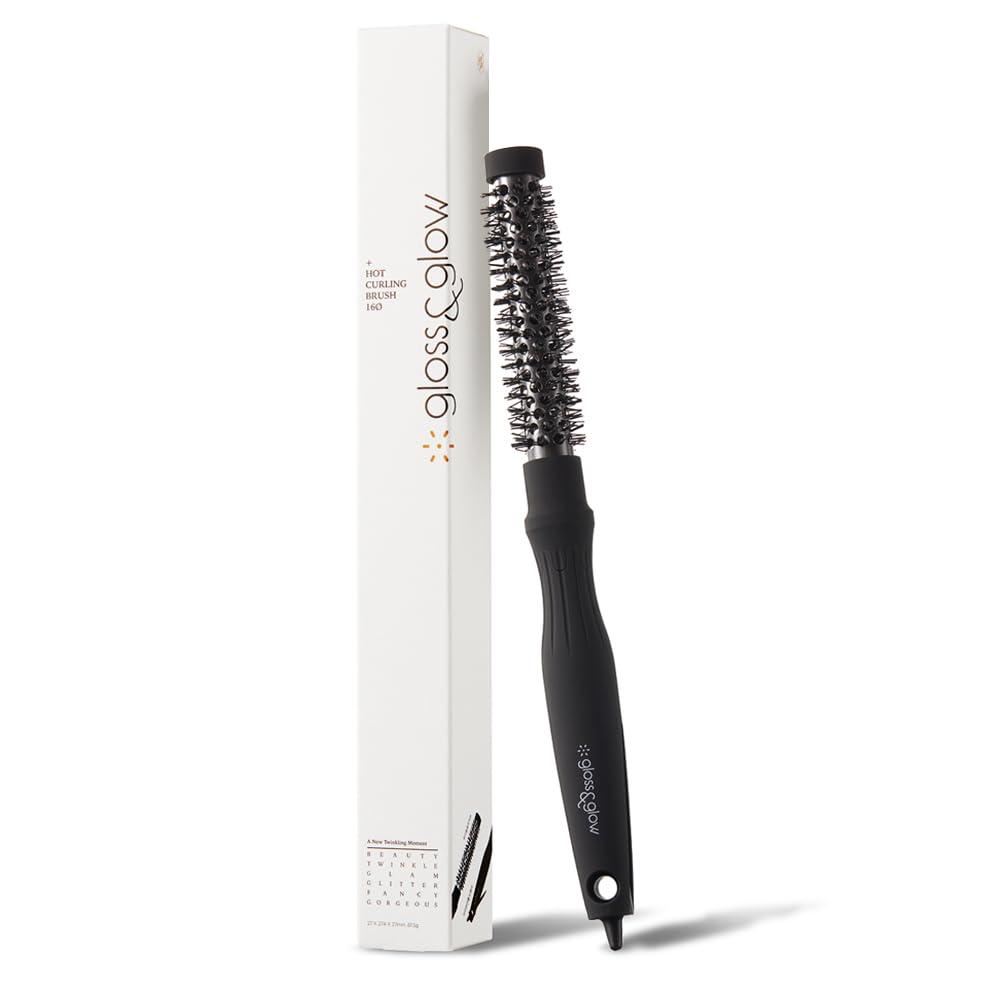 GLGL Non-electric Professional Styling Round Brush for Volume, Curling & Thick Bangs (0.6" ceramic coated aluminum barrel / 1.0" nylon bristle) - Made in Korea
